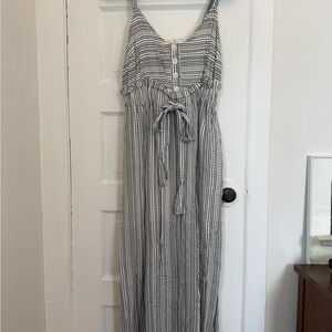 MELLODAY Monochrome Striped Dress